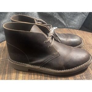 Clarks Mens Brown Leather Chukka Bushacre Desert Boots‎ 2 Eye 15522 Size 10